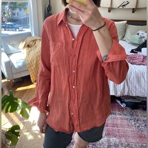 Gap 100% Linen Boyfriend Shirt